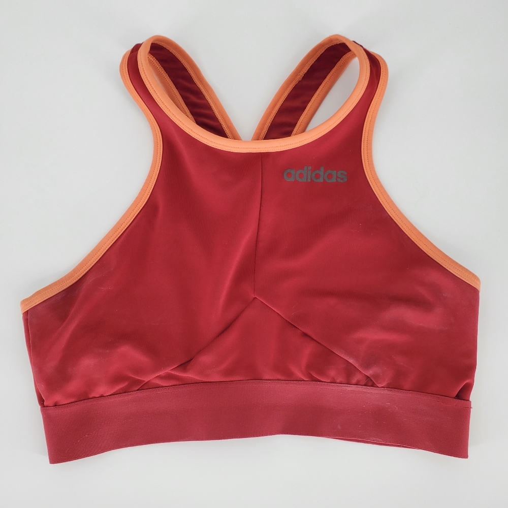 Adidas high neck racerback sportsbra medium red